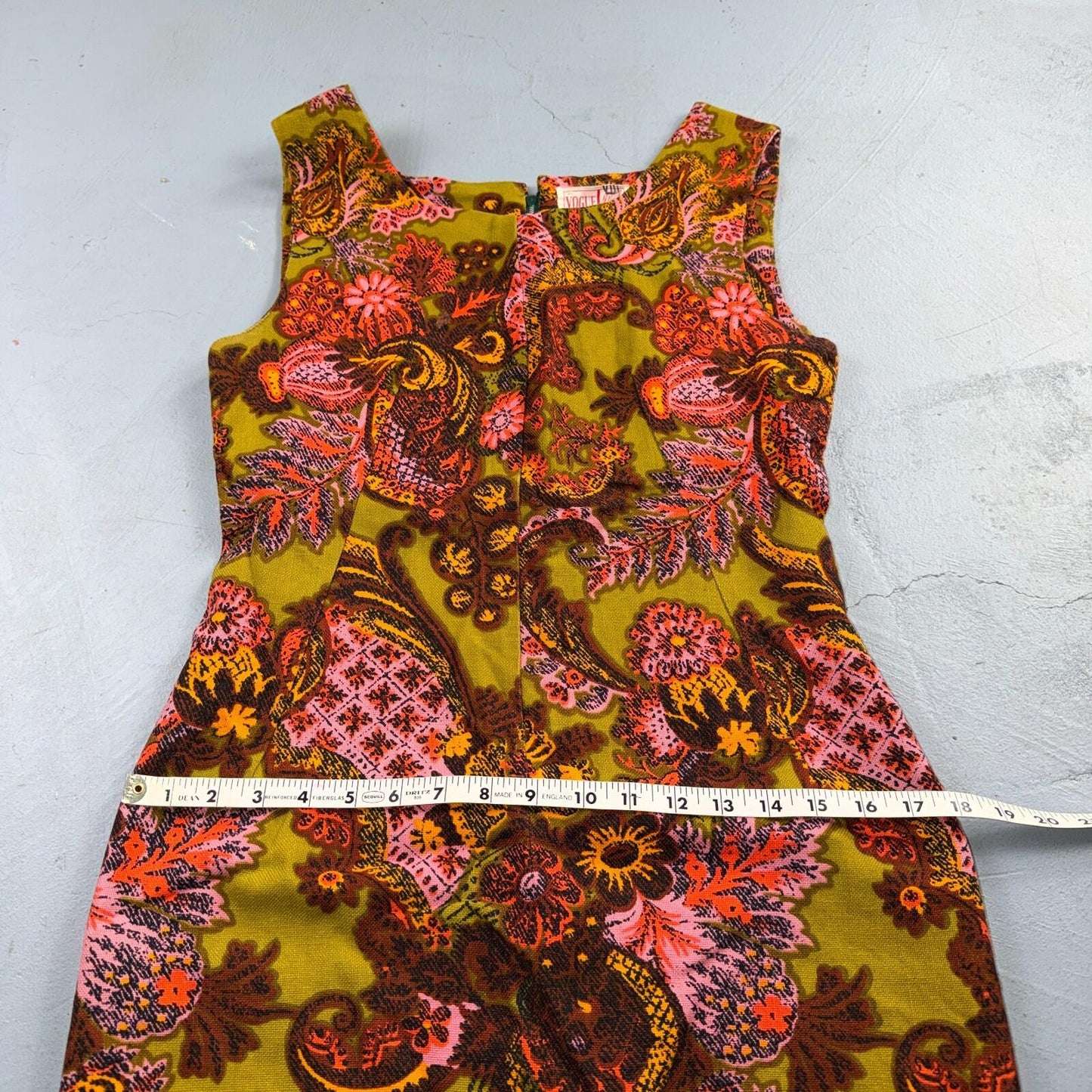 VTG 50s 60s Vogue Short Dress Summer Vibe Movie Boho Hippy Rockabilly Pattern