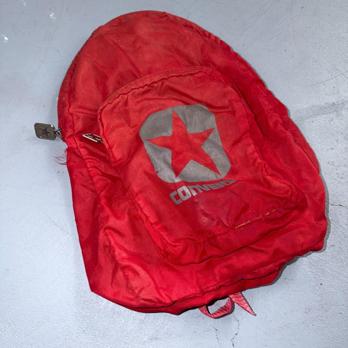 Vintage Converse Canvas Backpack Red 80s Old School Style Nylon Gym