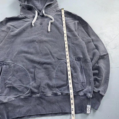 Todd Snyder Canada Hoodie L Blue Metal Popover Sweatshirt Distressed VTG Stlye