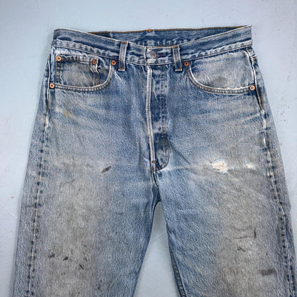 Levis 501 Vintage 80s USA XX Straight Leg Jeans Blue Med Wash 34x38 Act 31x33