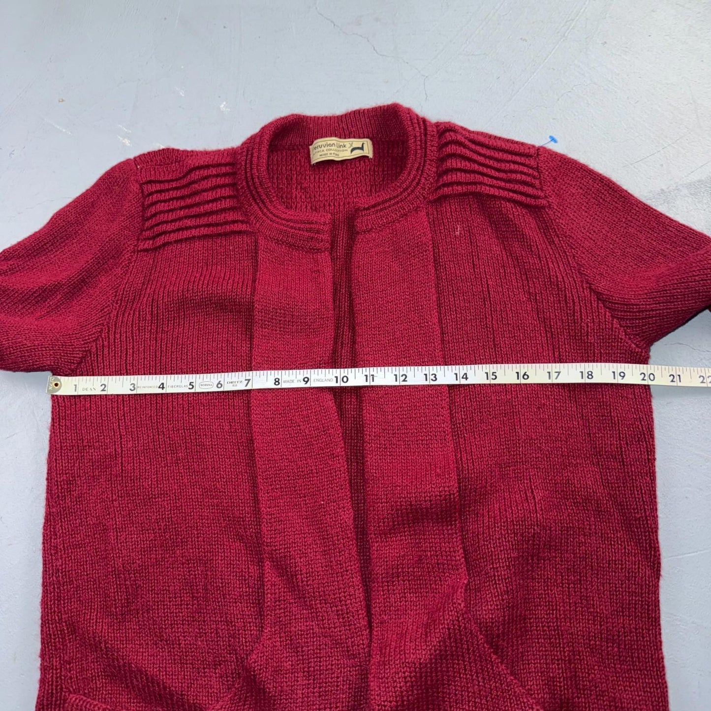 Peruvian Connection Royal Alpaca Women’s Sz. M Open Long Vest Sweater Red
