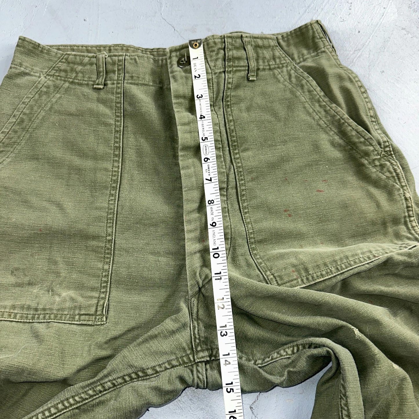 Vintage 1960s 70s Vietnam OG 107 Fatigue Pants 60s Button Fly 34x35 Act 33x26