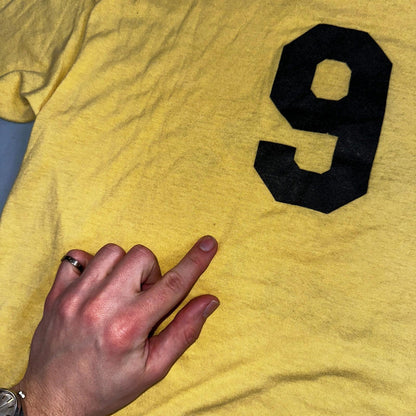 Santa Ana 70s Large Yellow VTG T Shirt Number 9 Single Stitch Sports City Tour