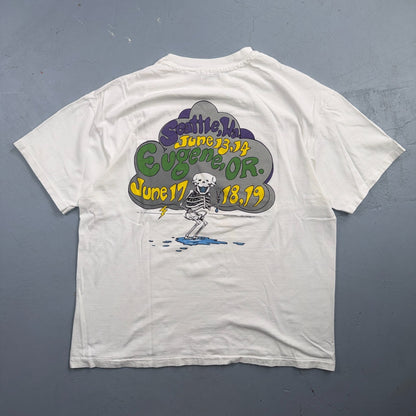 VTG 1993 Grateful Dead Rain Bears Tour T Shirt Seattle Eugene Skeleton Lightning