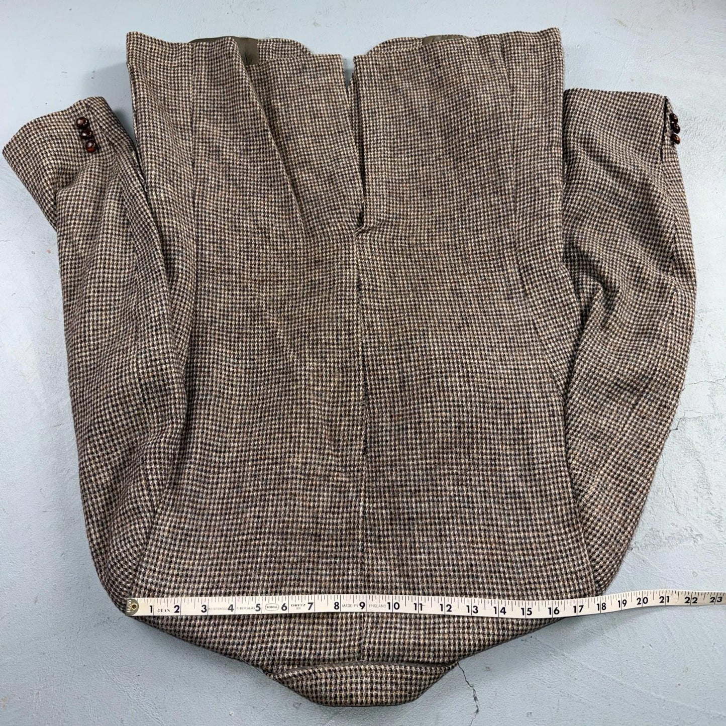 Harris Tweed PBM Vintage 42 Blazer Gray Herringbone Wool Sport Coat USA 1970s