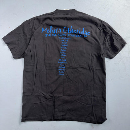 Vintage 2001 Melissa Etheridge Tour Shirt Size L Live And Alone Cygnus Band Tee
