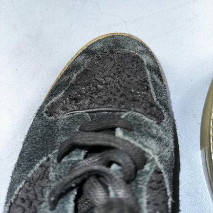 Balenciaga Paris Black Distressed Leather And Suede Sneaker Trainer Mens Size 42