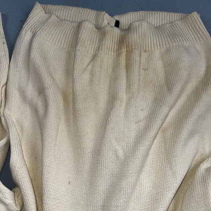 VTG John Ashford Pure 100% Cotton Cardigan Sweater Size Large Ivory White