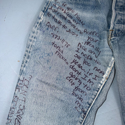 Levis 501 Vintage 80s Redline Selvedge USA XX Jeans Light Wash 30x32 Act 29x28
