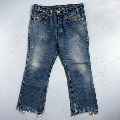Levis 517 Vintage 80s USA Orange Tab Bootcut Flare Blue Worn Jeans Act 32x25