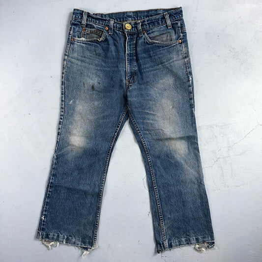 Levis 517 Vintage 80s USA Orange Tab Bootcut Flare Blue Worn Jeans Act 32x25