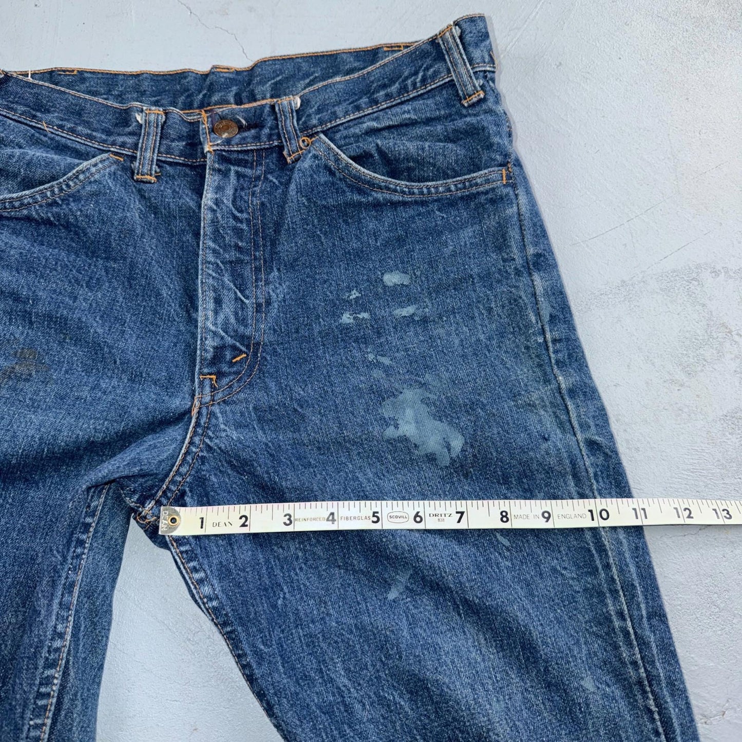 Levis Big E Vintage 60s Orange Tab 646 Bell Bottoms Denim Jeans Bootcut 31x29