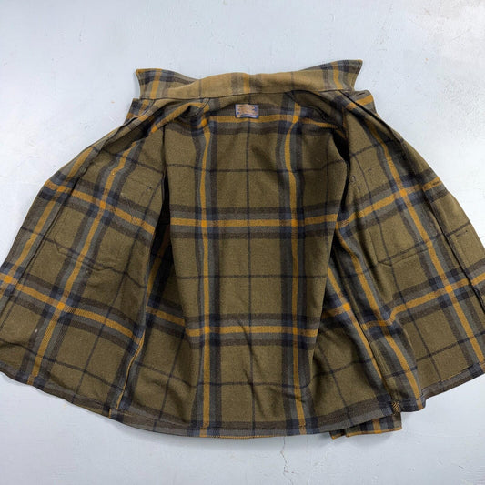 VTG Pendleton Mens Mackinaw Cruiser Wool Coat M Brown Plaid Field Jacket 70s