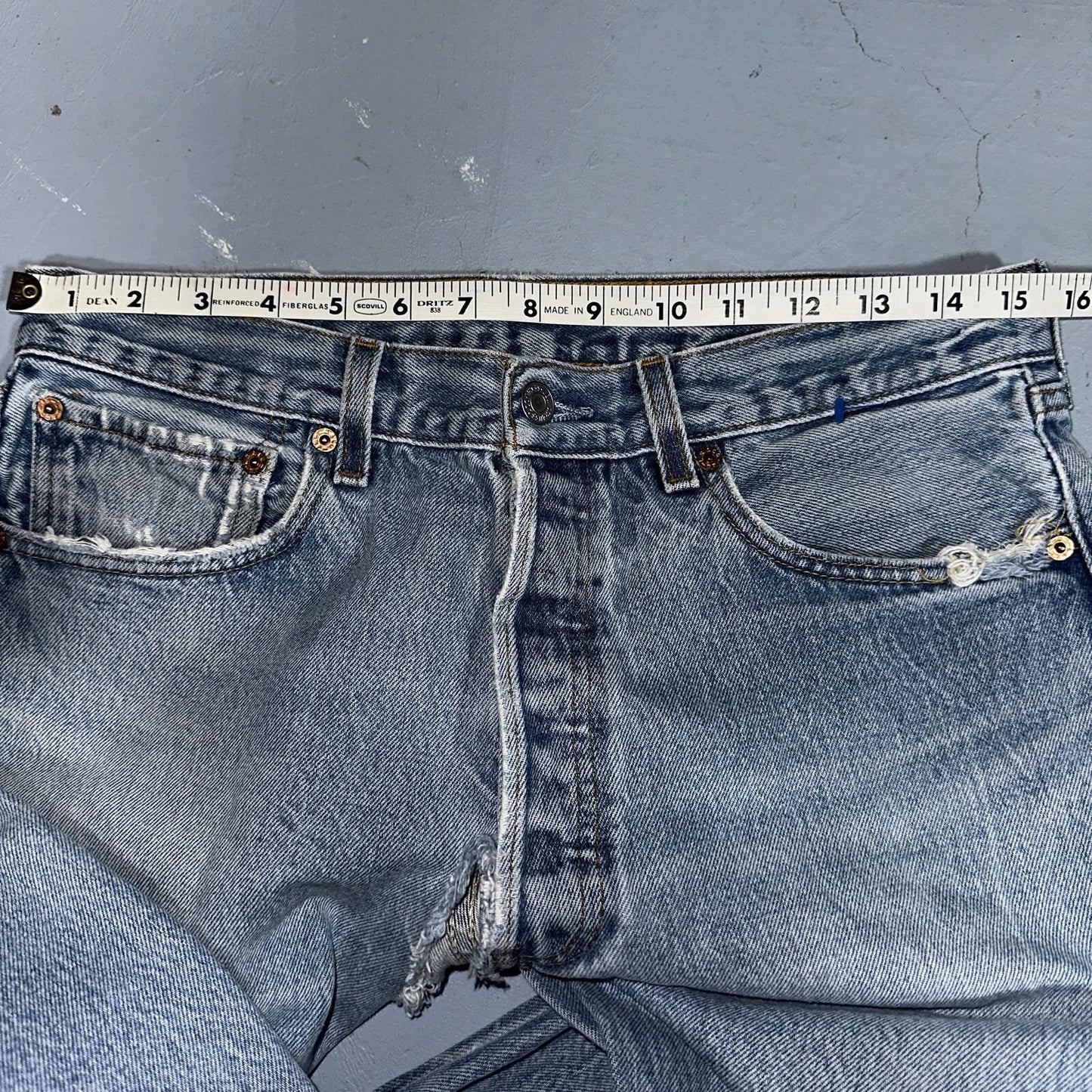 Levis 501 Vintage 90s Mexico Straight Leg Jeans 34x36 Y2K Light Wash Act 31x31