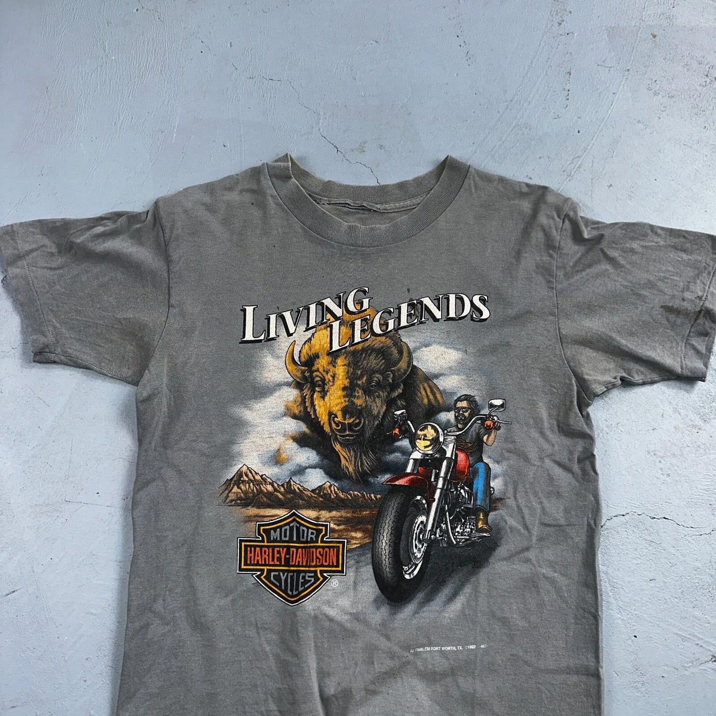 Vintage Harley Davidson 3D Emblem Living Legends Single Stitch Shirt Bison 1992