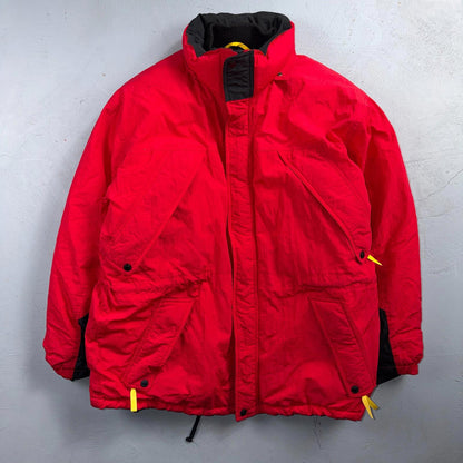 Vintage Marlboro Country Store Red Down Puffer Winter NO HOOD Jacket Men’s L