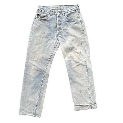 Levis Vintage 80s Redline Selvedge USA 501 XX Jeans Light Wash 33x34 Act 29x29