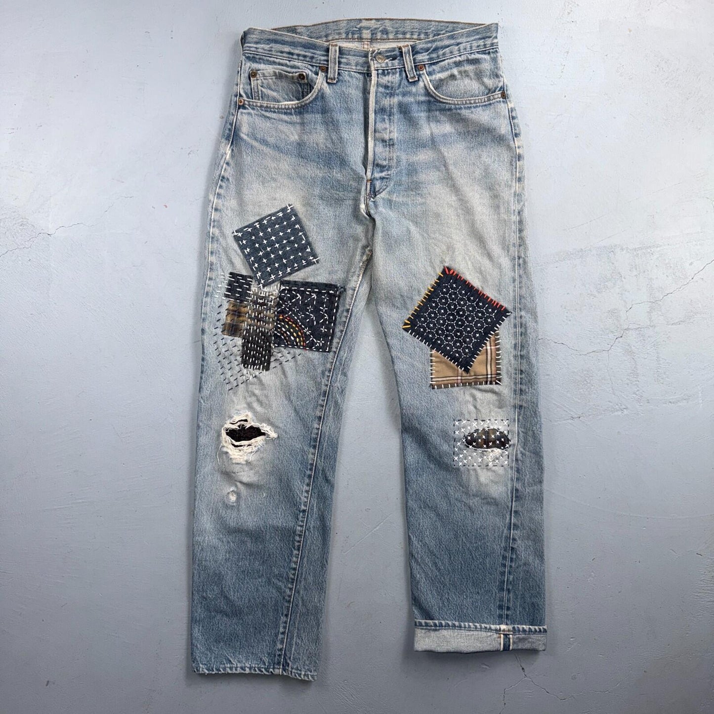 Levis 501 Vintage 80s Redline Selvedge USA XX Jeans Light Wash 34x32 Act 32x30