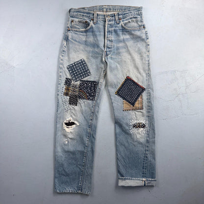 Levis 501 Vintage 80s Redline Selvedge USA XX Jeans Light Wash 34x32 Act 32x30