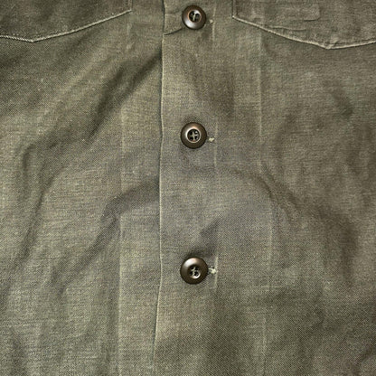 Vintage US Military Shirt OG-107 Vietnam 1970s DSA 1975 Post WWII Camo Green