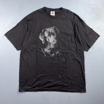 Black Lab Dog VTG T Shirt Art Photograph Animals Grunge Music Ducks Graphic 2XL