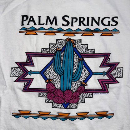 Oneita Palm Springs VTG T Shirt Ladies Power T XL White California Cactus