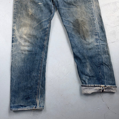 Levis 501 Vintage 80s Redline Selvedge USA XX Jeans Light Wash 34x30 Act 33x28