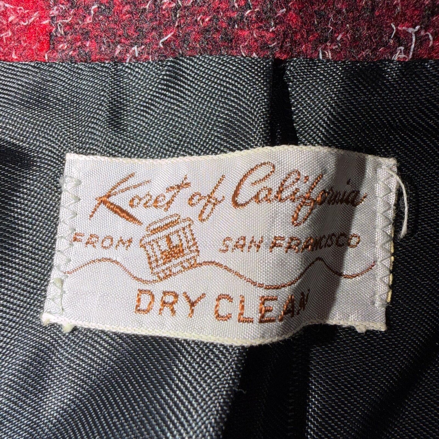 VTG 60s Koret of California Skirt Womens Small Red Midi Rockabilly Suit Jacket