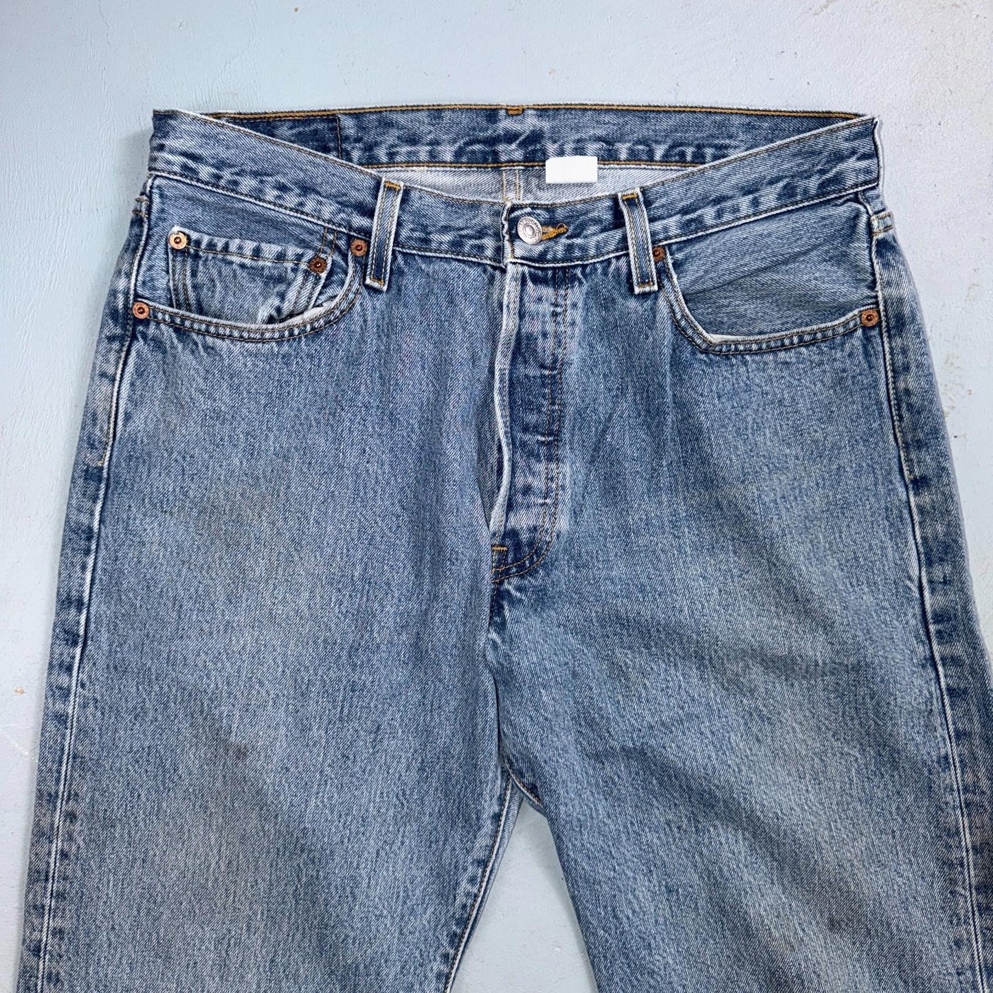 Levis 501 Vintage Y2K 90s XX Straight Leg Jeans Blue Light Wash 34x34 Act 31x32