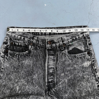Levis 501 Vintage 90s USA XX Straight Leg Jeans Black Acid Wash 30x32 Act 28x31