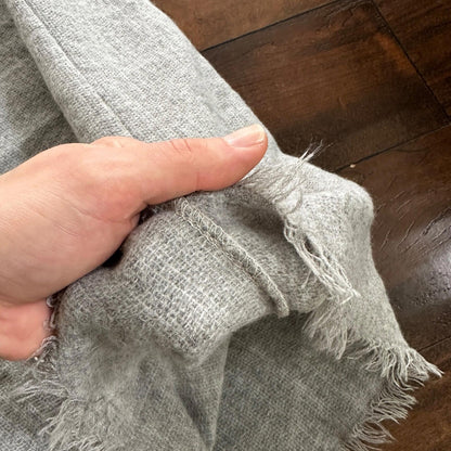 Gray Solid Stitched Scarf Lightweight Heather Winter Used Big Size Cute SQUARE