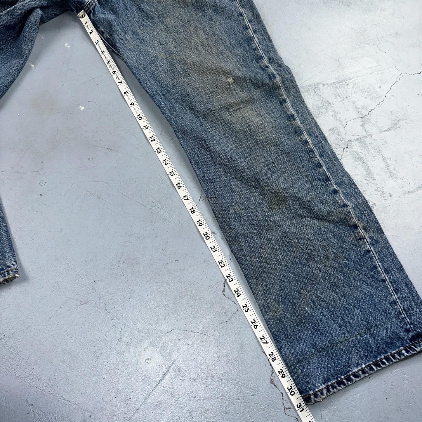 Levis 501 Vintage 90s Mexico Straight Leg Jeans Blue Light Wash 38x30 Act 37x31