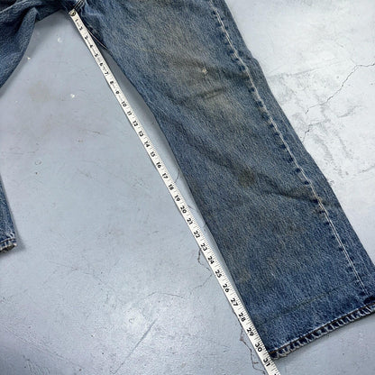 Levis 501 Vintage 90s Mexico Straight Leg Jeans Blue Light Wash 38x30 Act 37x31