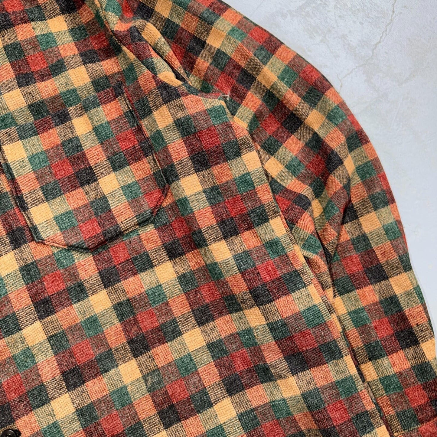 VTG 1950s 1960s Board Shirt Wool Nylon Plaid Flannel Shirt Rockabilly Checker