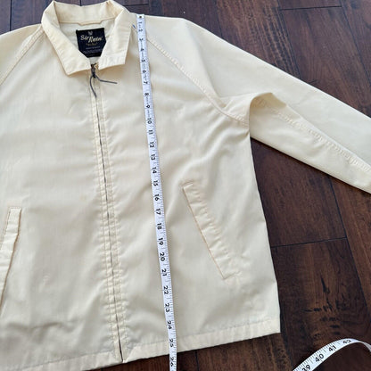 Vintage Work Jacket Men's Yellow Full Zip Gabardine 60s Talon 70s Chore Light