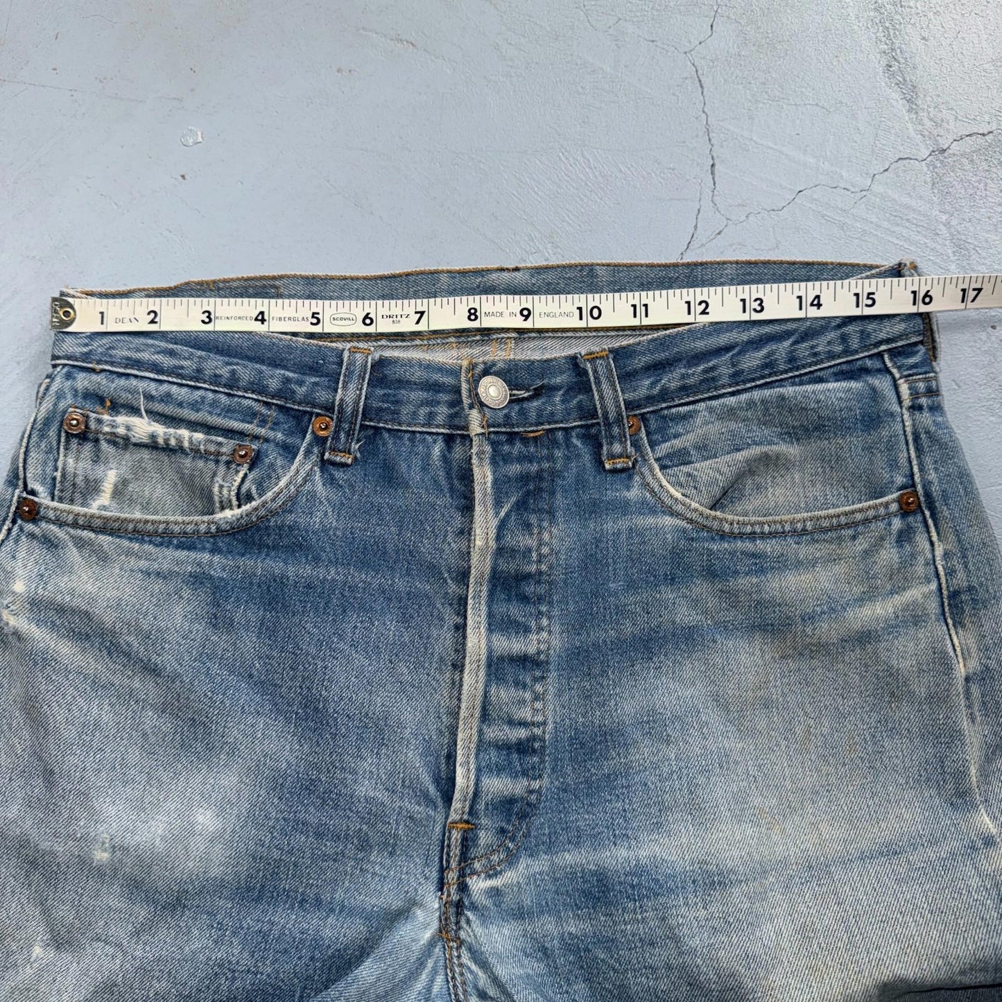 Levis 501 Vintage 80s Redline Selvedge USA XX Jeans Light Wash 34x36 Act 32x31