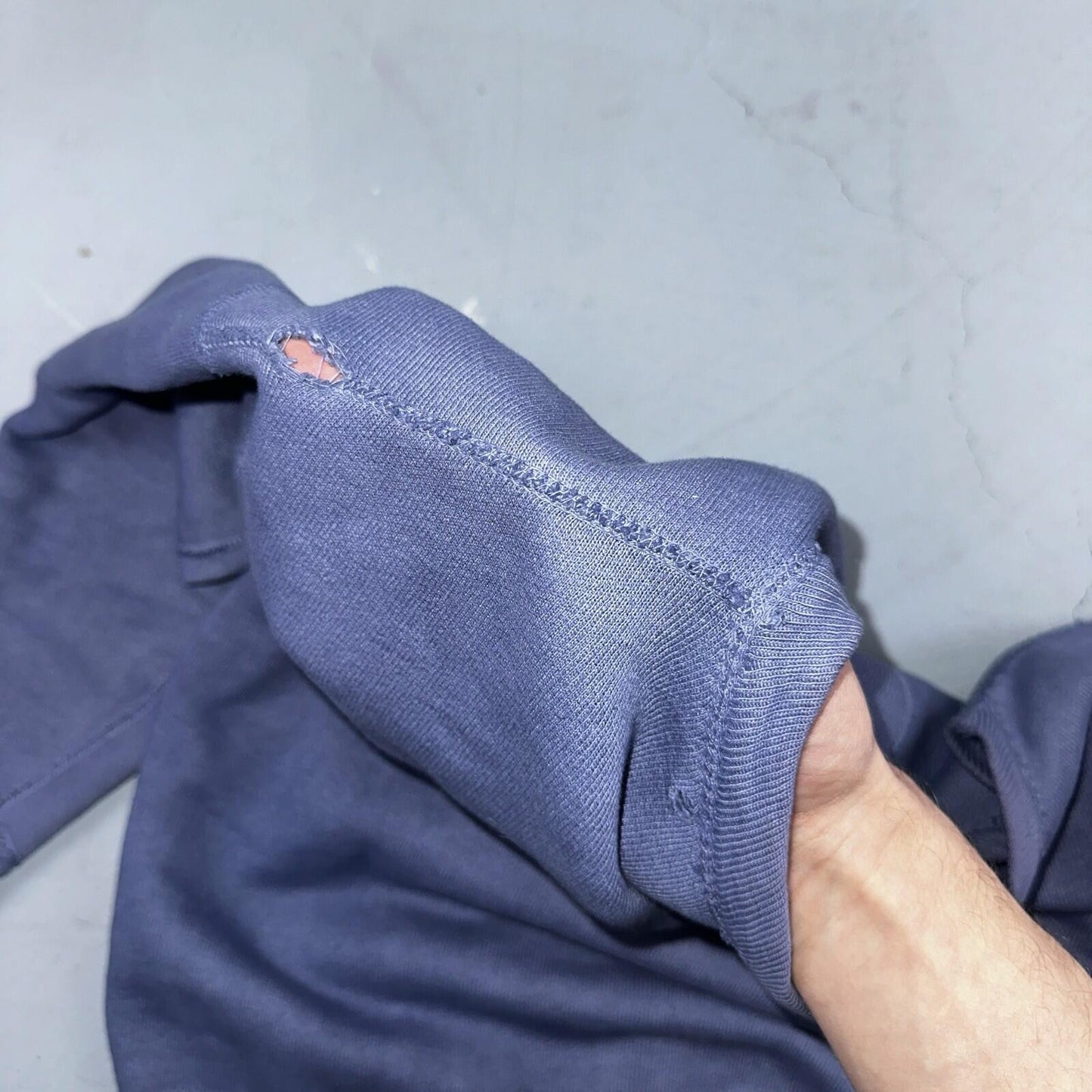 VTG Double V Sweatshirt 40s 50s 1940s Faded Blue Crewneck Boxy Rockabilly 1950s