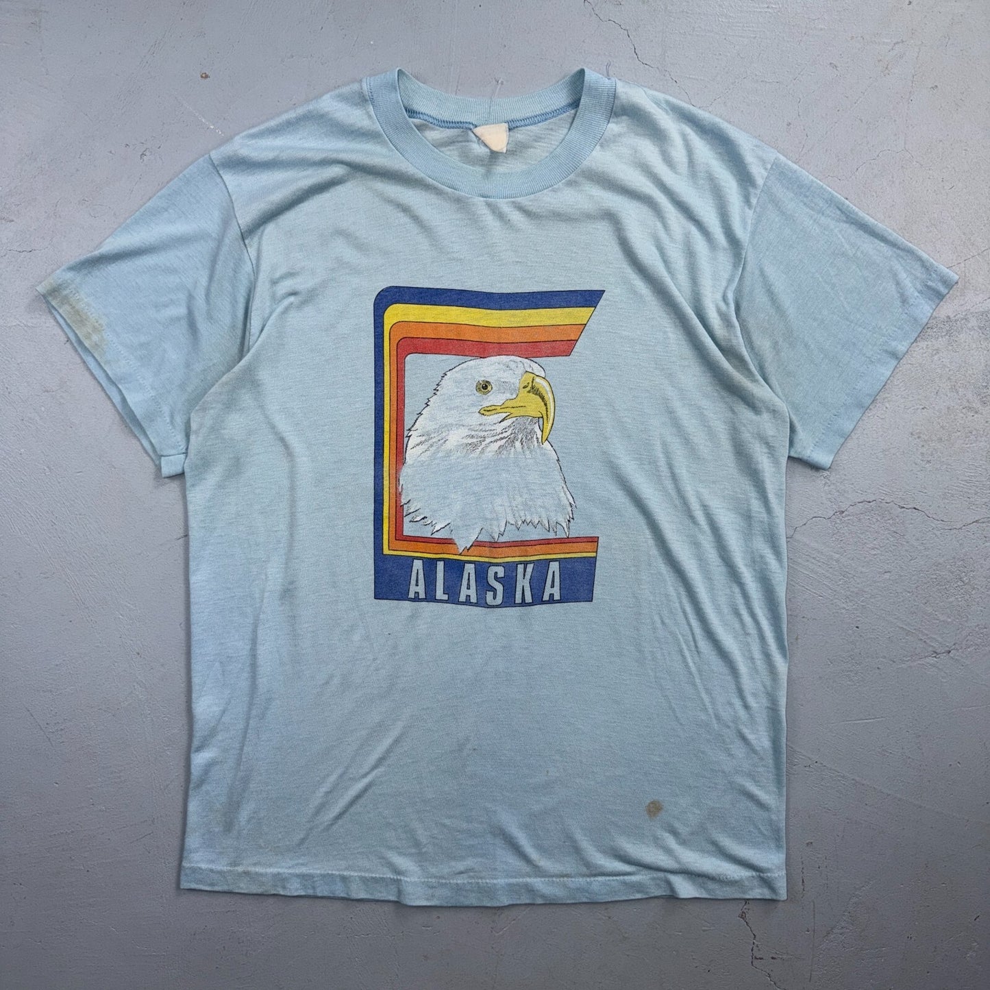 Alaska Freedom USA 1970s VTG T Shirt 70s Single Stitch Graphic Tee Eagle Colors