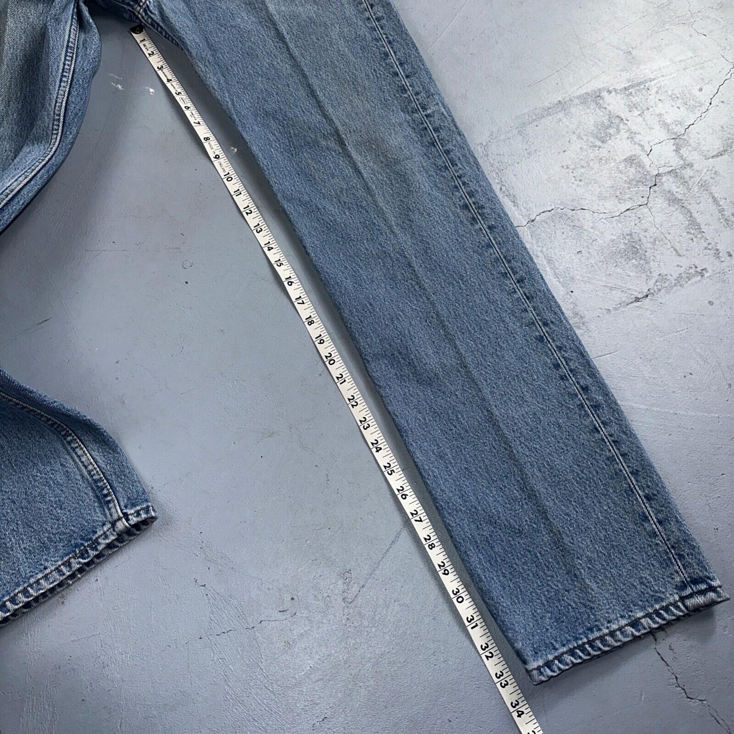 Levis 501 Vintage 90s USA XX Straight Leg Jeans Blue Light Wash 33x34 Act 31x33