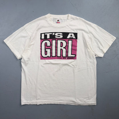 Its a Girl VTG T Shirt A Parent 1991 Baby Gender Reveal Cute Graphic Tee 90s
