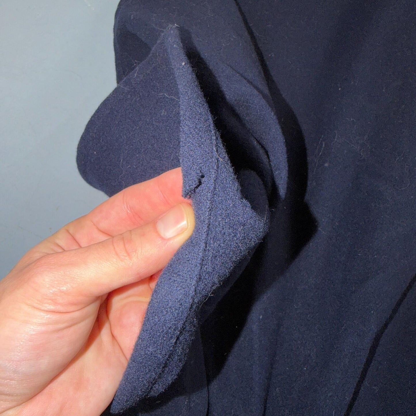 Eileen Fisher Coat Women’s Blue Wool Open Front Oversized Kimono Jacket VTG