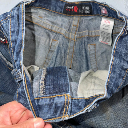 Ariat M4 FR Relaxed Boot Cut Men’s Blue Denim Jeans Size 34x36 CAT2 2112