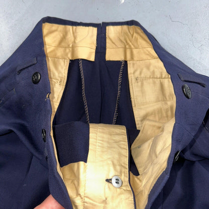 VTG Mens 2 PC Suit 42 Jacket Coat Pants Blue Rockabilly 1950s Thrashed Ripped