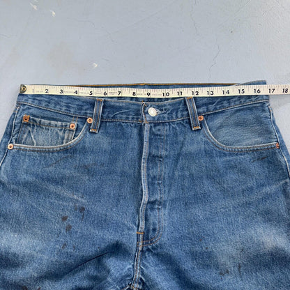 Levis 501 Vintage 90s USA XX Straight Leg Jeans Blue Med Wash 36x34 Act 33x30