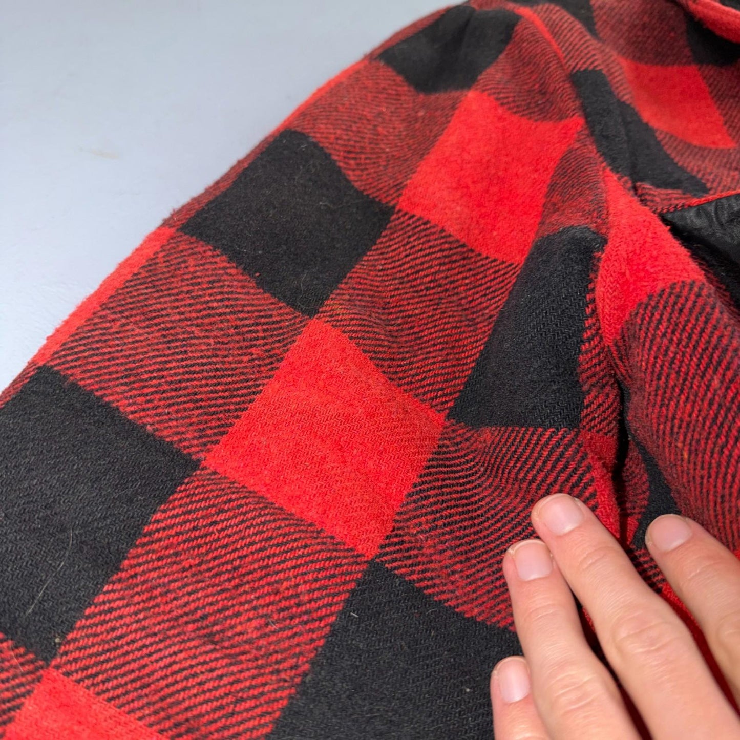 VTG 1960s 60s Cotton Buffalo Plaid Lined Insulated Zip Up Jacket Large Mackinaw