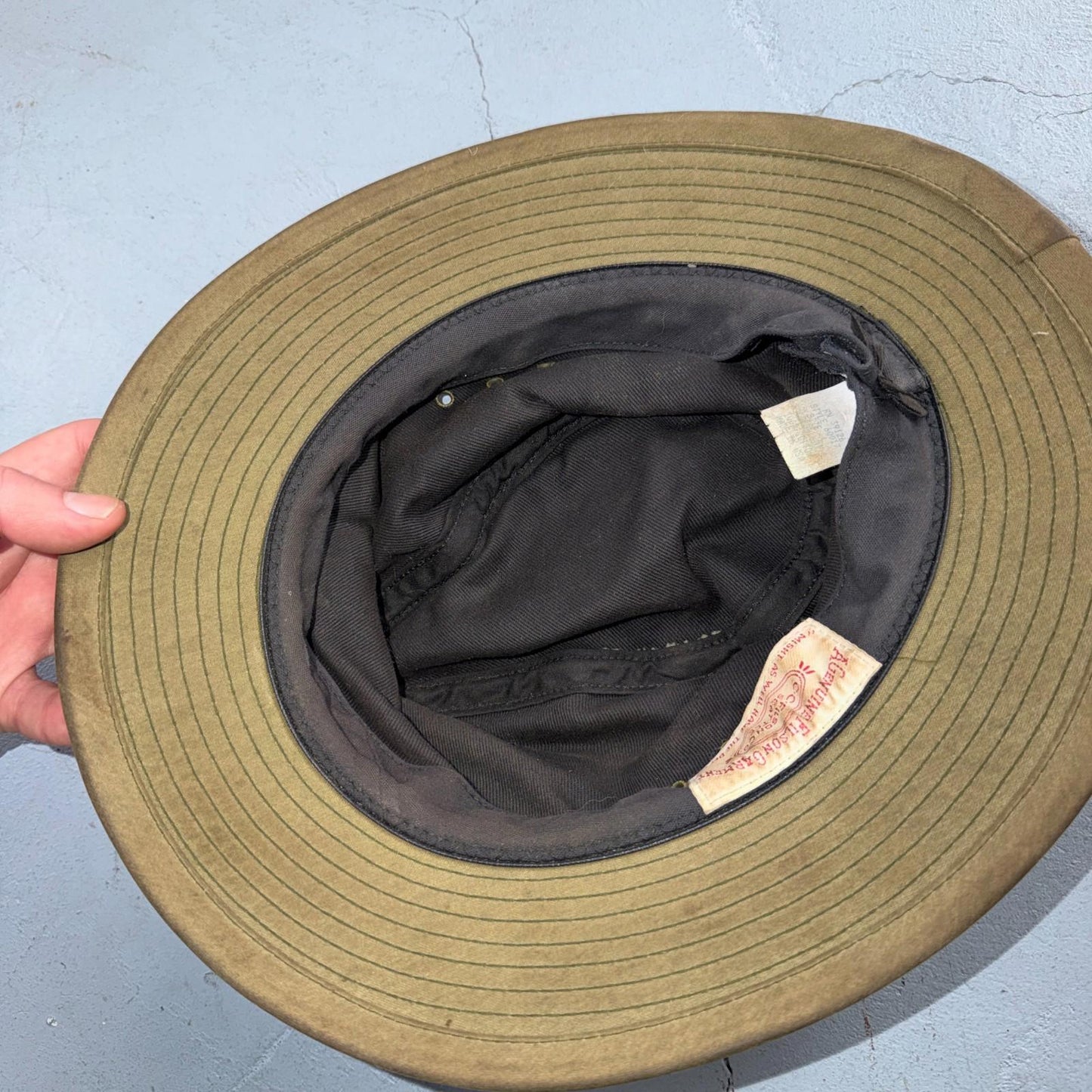 Filson VTG Tin Cloth Packer Hat Made in USA Large Used Worn Canvas USA 80s