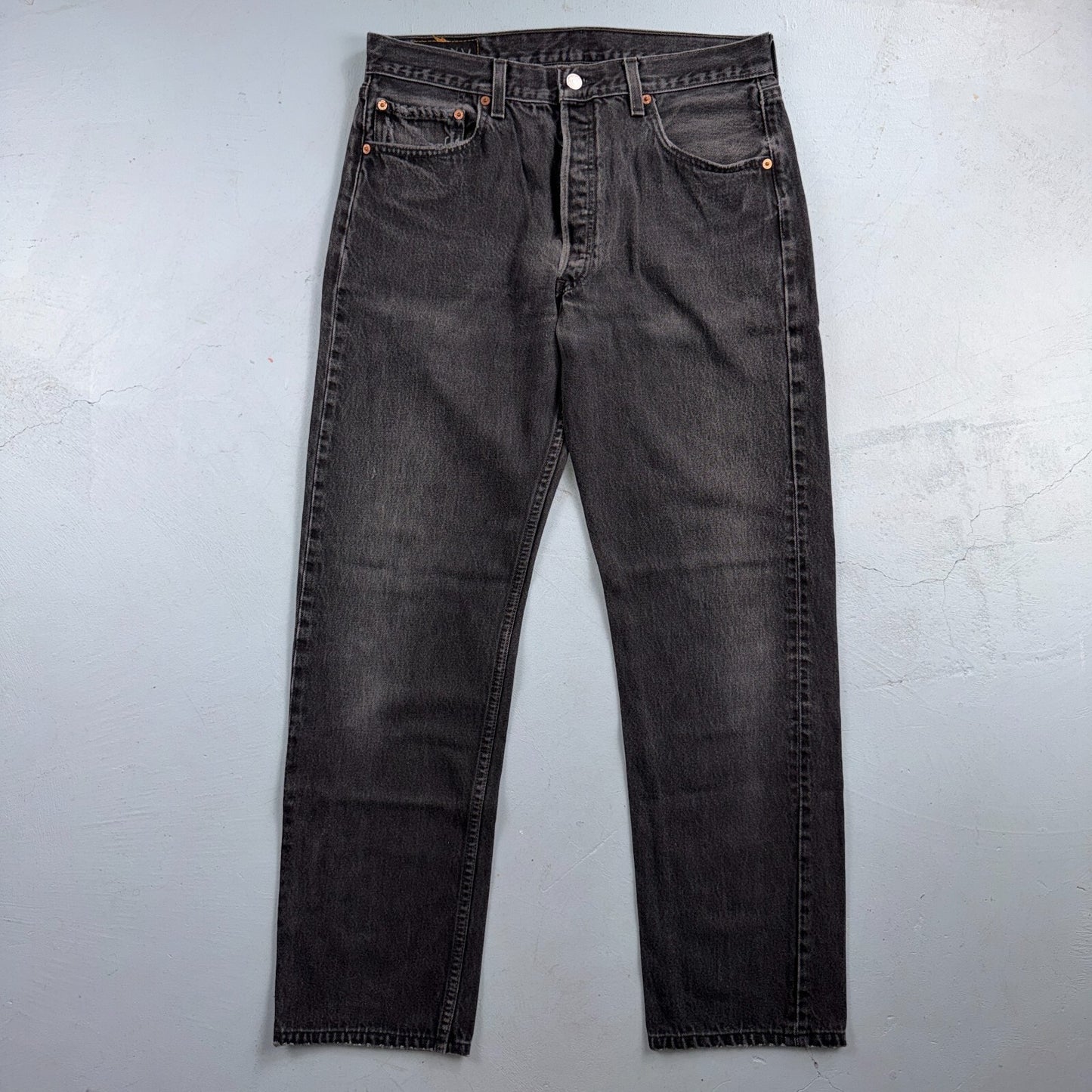 Levis 501 Vintage 90s USA XX Straight Leg Jeans Black Light Wash 34x34 Act 33x30
