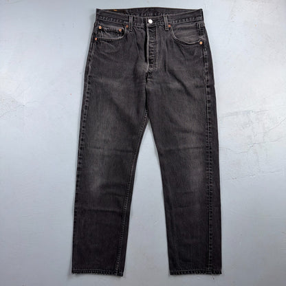 Levis 501 Vintage 90s USA XX Straight Leg Jeans Black Light Wash 34x34 Act 33x30