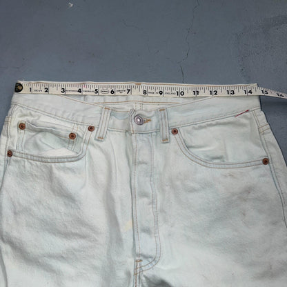 Levis 501 Vintage 90s USA XX Straight Leg Jeans Blue Light Wash 31x34 Act 29x33