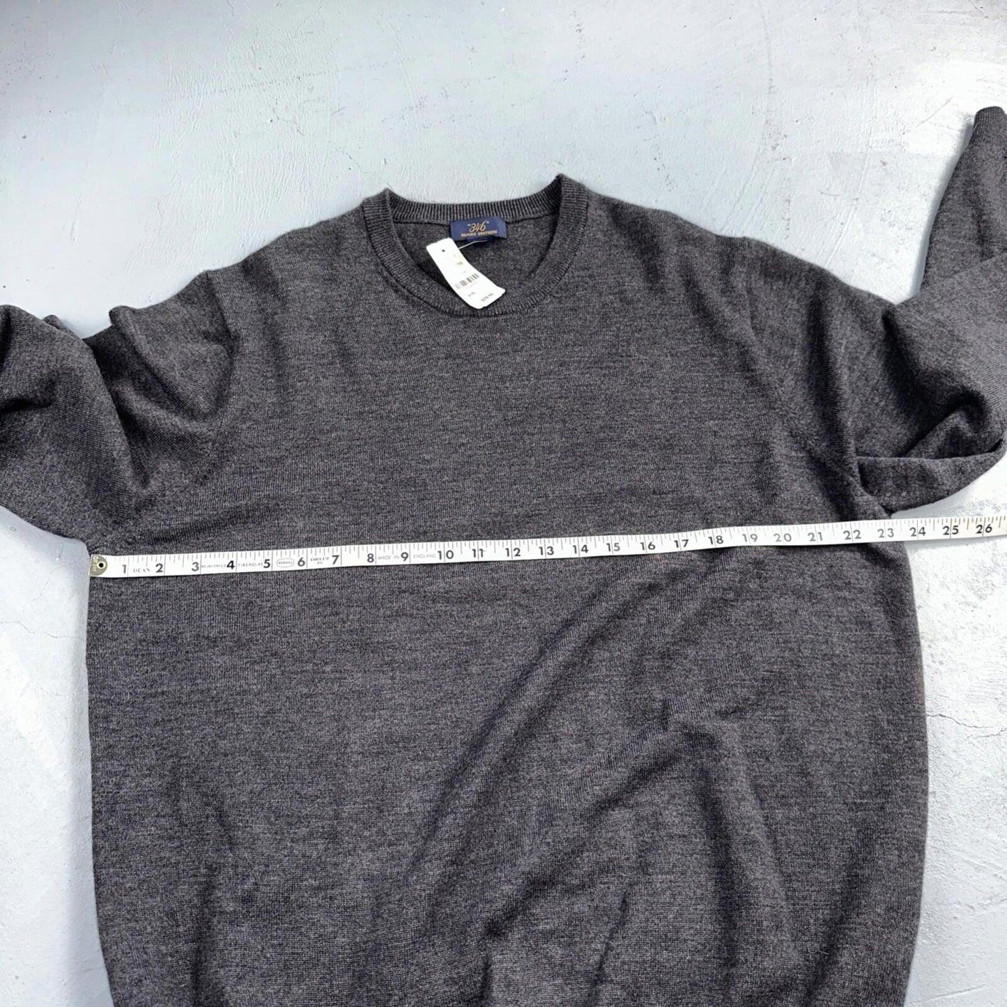 346 Brooks Brothers Mens XL Fine Italian Merino Wool Gray Sweater Tags